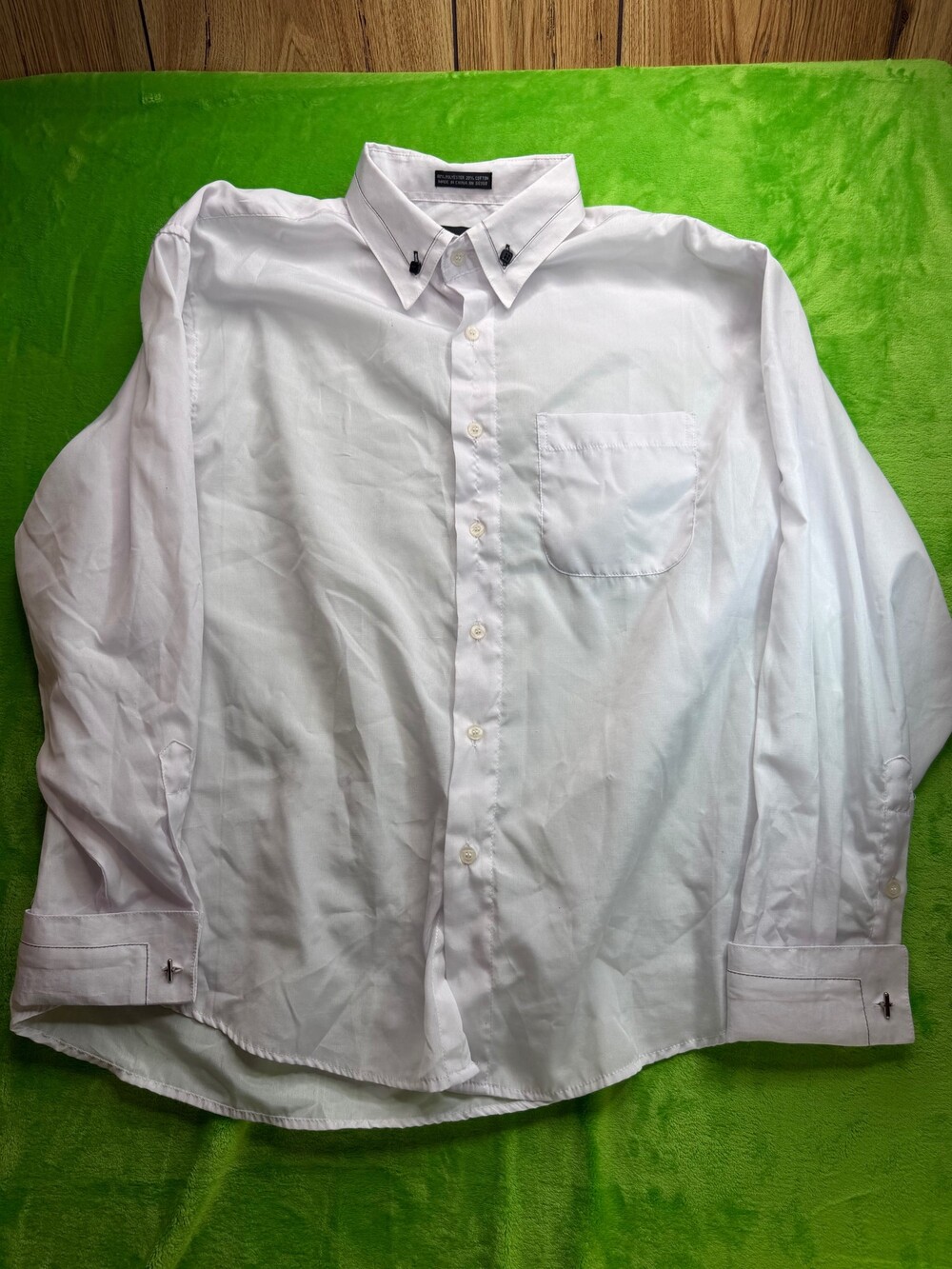 George Marlin Men's White French Cuff Dress Shirt Sz 16-16.5 w/ Cufflinks